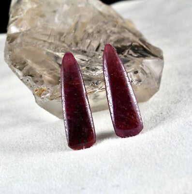 Certified Natural Ruby Cabochon Drops 69.16ct Gemstone Earring Pair For Women