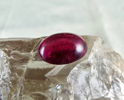 Certified Natural Pink Tourmaline Rubellite 9.64ct Oval Cabochon Ring Pendant
