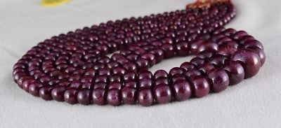 Certified Natural Untreated Ruby Beads 3L 861 Ct Big Round Gemstone Necklace