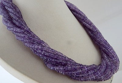 Brazilian Amethyst Beads Button 1165 Ct Gemstone Sterling Silver Necklace