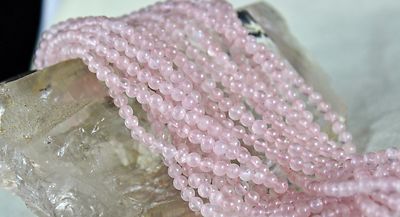Sterling Silver Natural Rose Quartz Beads 591 Carat Gemstone Necklace For Women