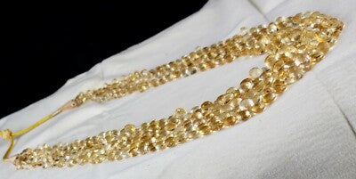 Certified Fine Yellow Citrine 522 Ct Teardrop Beads Fashion Necklace For Women