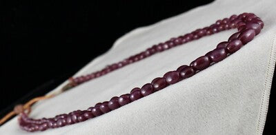 Certified Natural Ruby 319ct Beads Long 2 Line Untreated Gemstone Necklace