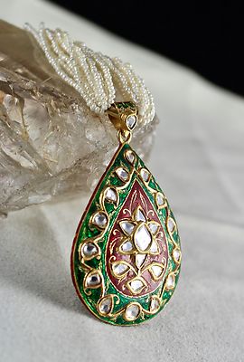 Natural Diamond 250 Ct Teardrop Pendant Necklace 22k Yellow Gold For Women