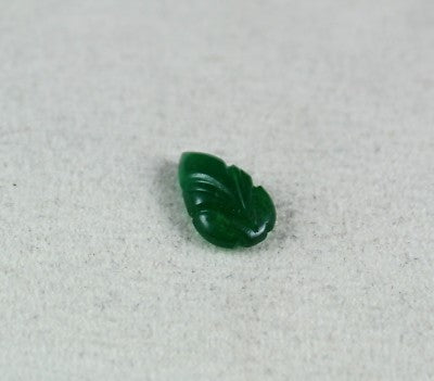 Zambia Natural Emerald Leaf Carved Gemstone 3.02 Ct For Rings Or Pendants