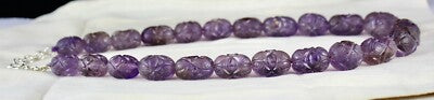 Certified Natural Amethyst 922 Ct Engraved Sterling Silver Antique Necklace