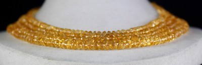 Yellow Citrine Faceted Beads Necklace 5 L 480 Ct Gemstone Fashion Accessory