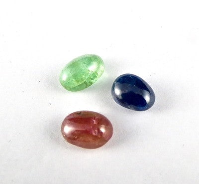 Certified Natural Rubies Emerald Blue Sapphire Oval Cabochon 16.16ct Gemstone