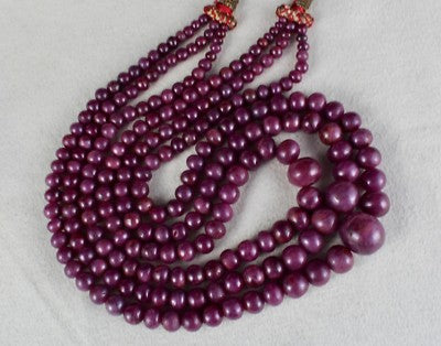 Certified Natural Ruby Round Beads Necklace 712 Ct Gemstone Big Finest 3 L