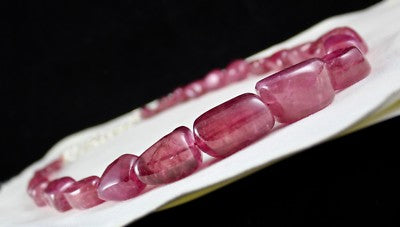 Certified Natural Pink Tourmaline Rubellite Necklace 34mm 1403 Ct Beaded Jewelry