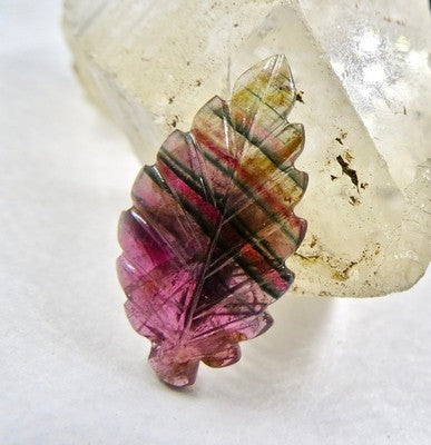 Natural Multi Tourmaline 9.79ct Carved Gemstone For Pendant Ring Brooch