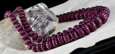 Certified Natural Untreated Ruby Beads 1325 Ct Carved Melon Gemstone Necklace