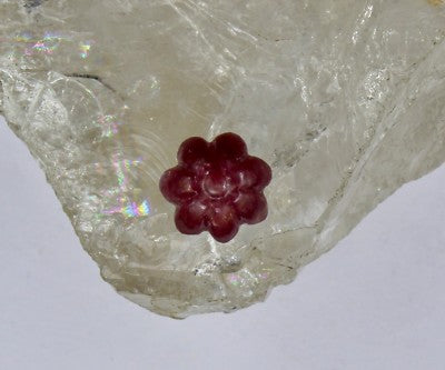 Natural Old Mines Red Ruby Carved Flower Gemstone 9.11ct For Designing