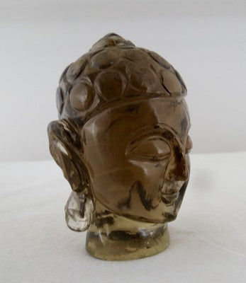 Natural Smoky Quartz 1320 Ct Buddha Head Black Gemstone Decor Statue