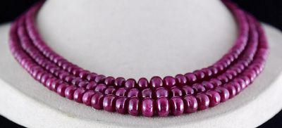 Certified Natural Untreated Ruby Beads Necklace 800 Ct For Ladies