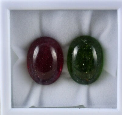 Certified Natural Pink & Green Tourmaline Oval Cabochon 87 Ct Gemstone Design