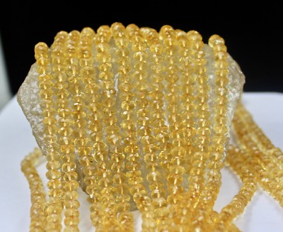 Certified Natural Yellow Citrine Faceted Beads Necklace 9 L 920 Ct For Women