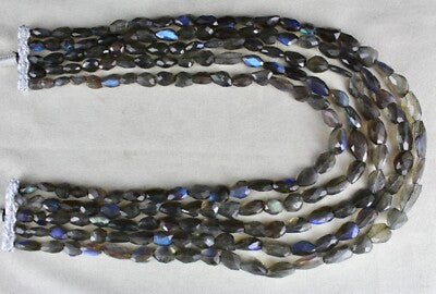 Certified Natural Black Labradorite Nuggets 993 Ct Faceted Gemstone Necklace