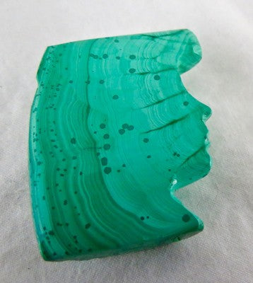 Handcrafted Natural Malachite 106ct 36mm King Head Carved Gemstone Pendant