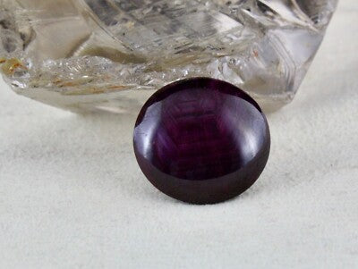 Certified 24mm Natural Star Ruby Oval Cabochon 55.81ct Gemstone For Ring Pendant