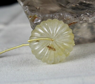 Certified Natural Yellow Sapphire Bead Carved Melon 68.25ct Gemstone Designing