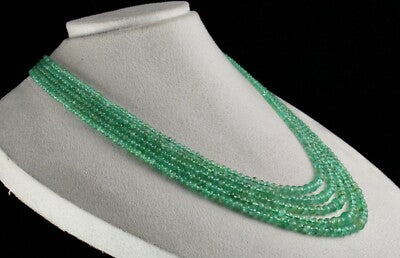 Certified Natural Emerald 354ct Round Beads Gemstone Important Necklace