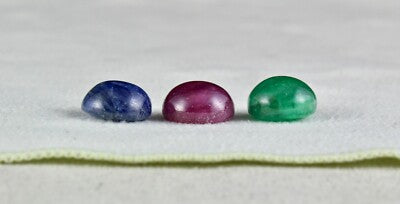 Certified Natural Rubies Emerald Blue Sapphire 41ct Round Gem 14mm