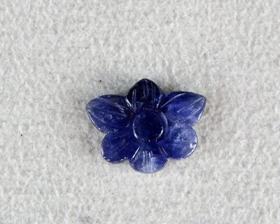 Natural No Heat Burma Blue Sapphire 5.80 Ct Carved Flower Gemstone Ring Pendant