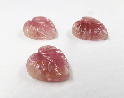 Natural Pink Tourmaline 37.65 Ct Carved Heart Gemstone Pendant Earring Ring