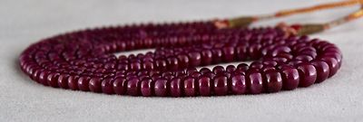 Certified Natural Untreated Ruby Beads 3 Line 602ct Ladies Necklace For Wedding