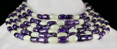 Natural Multi Jade Amethyst 1104ct Beads Fashion Gemstone Necklace