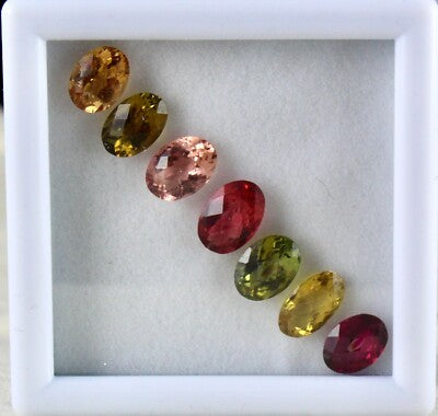 Certified Natural Multi Tourmaline Oval 7 Pcs 11.24 Ct Gemstone Bracelet Design