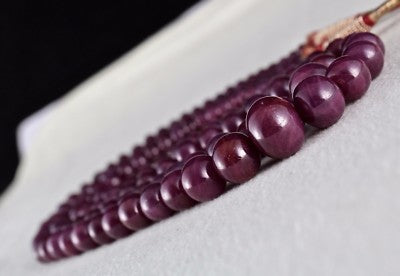 Certified Natural Ruby Beads Round 432 Ct Red Gemstone Necklace For Women