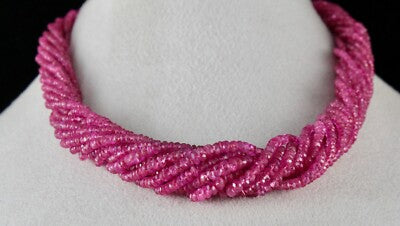 Certified Reddish Natural No Heat Burmese Ruby 547ct Gemstone Necklace