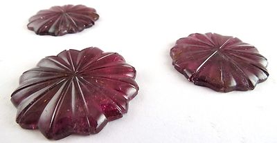 Certified Natural Pink Tourmaline Carved Flower 199ct Gem 3pcs Pendant Set