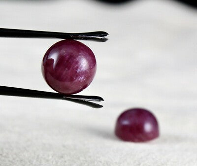 Certified Natural Ruby Round Cabochon Pair Gemstone 19.90 Ct Earrings Women