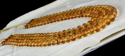 Natural Yellow Citrine 1446 Ct Faceted Round Beads Necklace Gemstone For Women