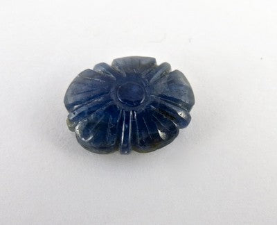Certified Natural Blue Sapphire Carved Flower 20 Ct Gemstone Ring