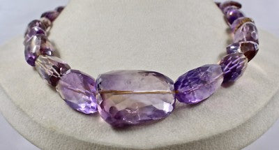 Certified Ametrine Faceted 778 Ct Cabochon Gemstone Beads Necklace