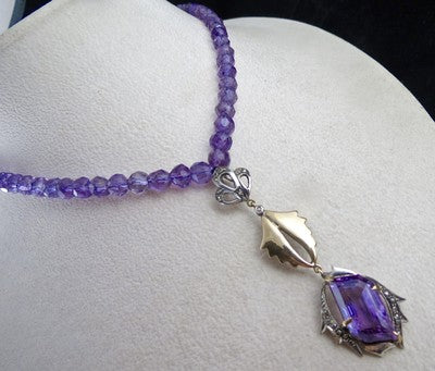 Certified Natural Amethyst 155ct Natural Diamond 18k Gold Sterling Silver Set