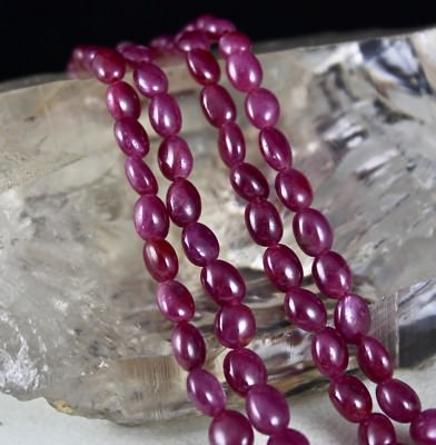 Certified Natural Untreated Ruby 232ct Beads Cabochon Necklace For Women
