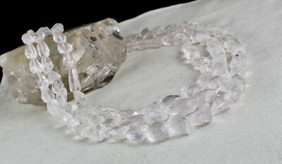 Natural Pink Aquamarine 1094 Ct Faceted Tumble Beads Gemstone Necklace