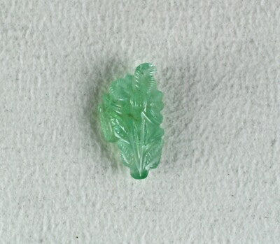 Certified Natural Colombian Emerald Carved Leaf 9.72 Ct Loose Gemstone