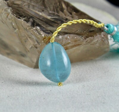 Blue Aquamarine Nugget Beads 22.82ct Drilled Gemstone Pendant