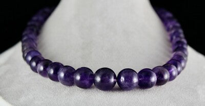 Natural Amethyst 846 Carats Beaded Necklace Big Round Gemstone Strings