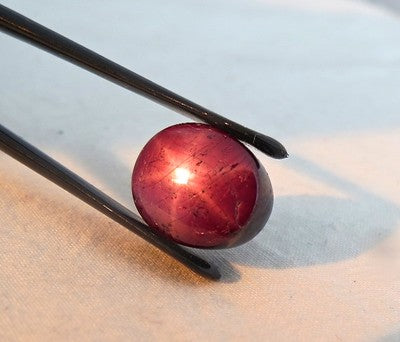 Certified Natural 6 Line Star Ruby 11.90ct Oval Cabochon Gem For Ring, Pendant