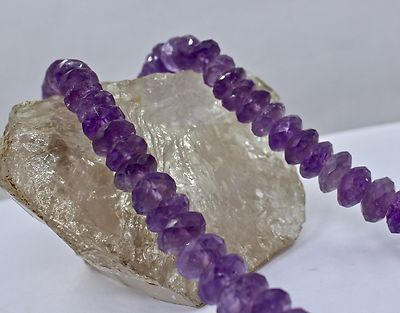 Natural Amethyst Faceted Beads Round Necklace 600 Carats Gemstone Fashion