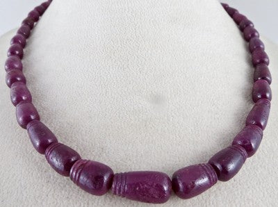 Certified Natural Ruby 335ct Carved Fancy Drops Gemstone Necklace With Clasp