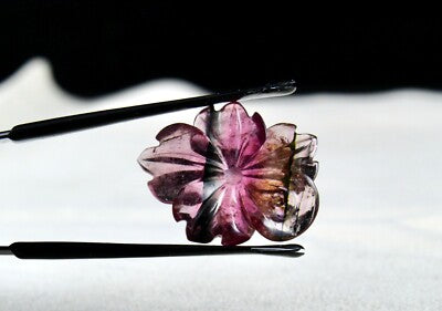 Natural Multi Tourmaline Flower Carved Pendant Brooch 18.99 Ct Gemstone Design