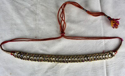 Certified Antique Real Old Gold 22k Jadau Natural Gemstone 10ct Ladies Necklace